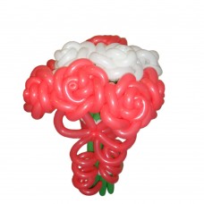 Букет з кульок Червоно-білі троянди